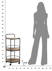 Carrello Arex 40x41,5x82 cm in Ferro e MDF Nero e Marrone