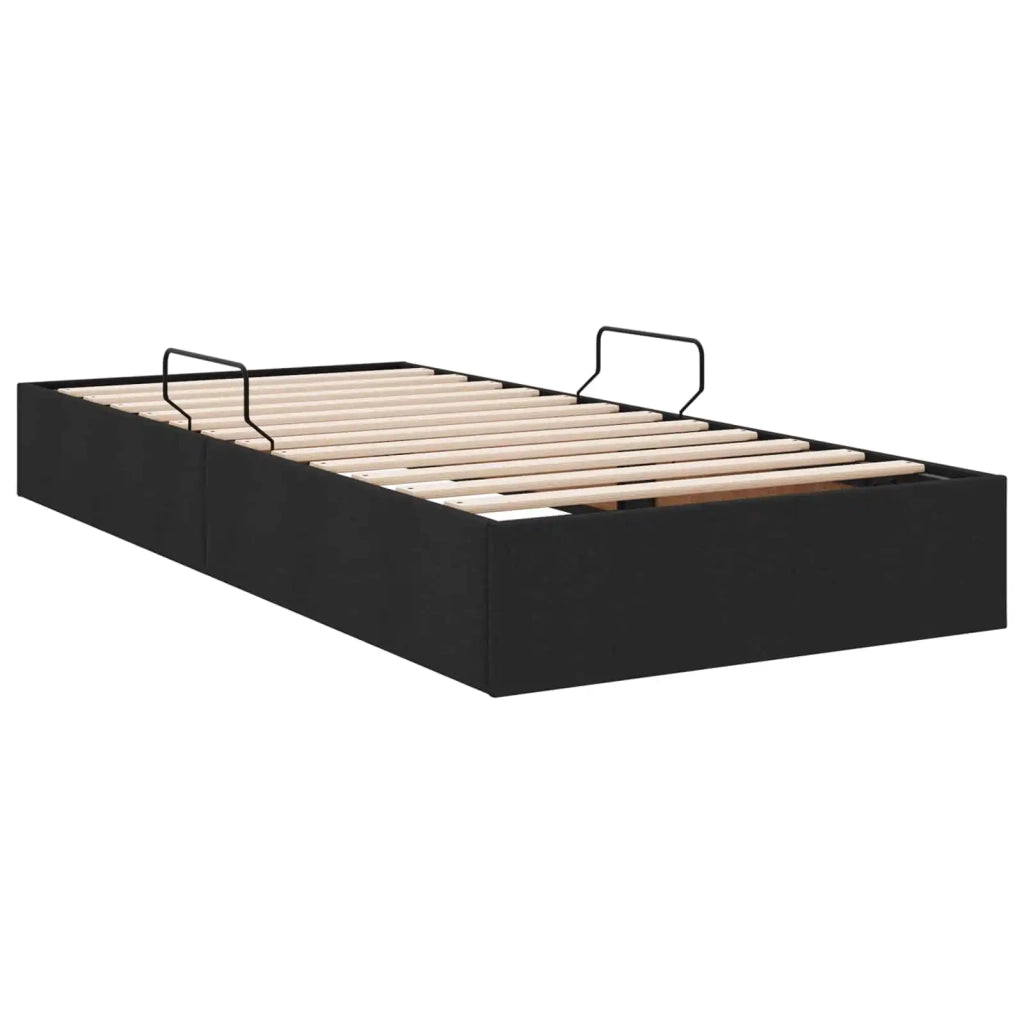 Letto ottomano con archiviazione Nero 90 x 200 cm Tessuto 3442798