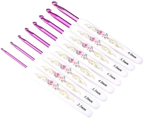 Set di Aghi da Maglia Professionale - 8 Pezzi - Alluminio - Maniglia con Blocco di Pressione morbido - Tessitura con Filo - Sviluppato Professionalmente - Aghi da Maglia per Bambina