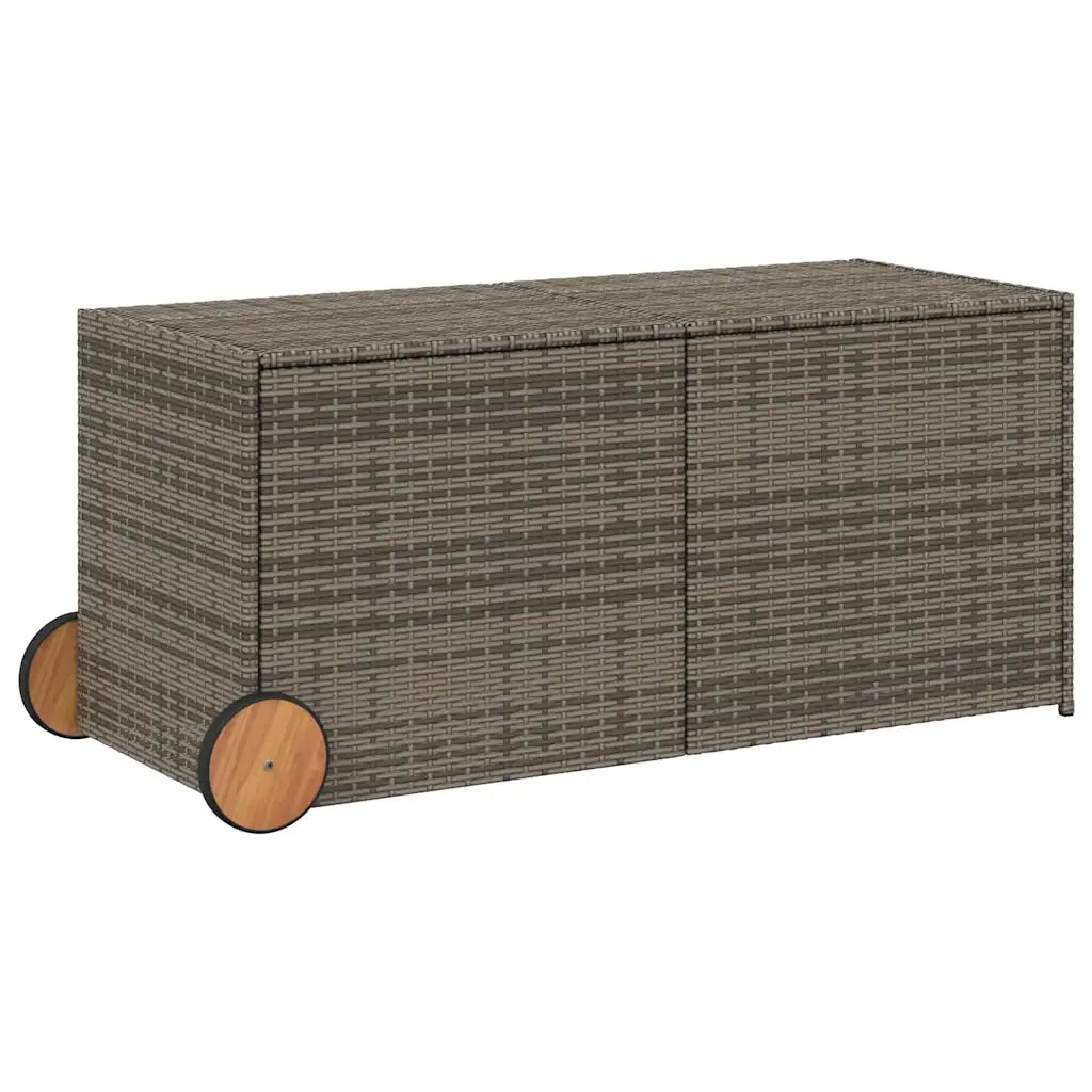 Contenitore da Giardino con Ruote Grigio 283L in Polyrattan CFW2306774