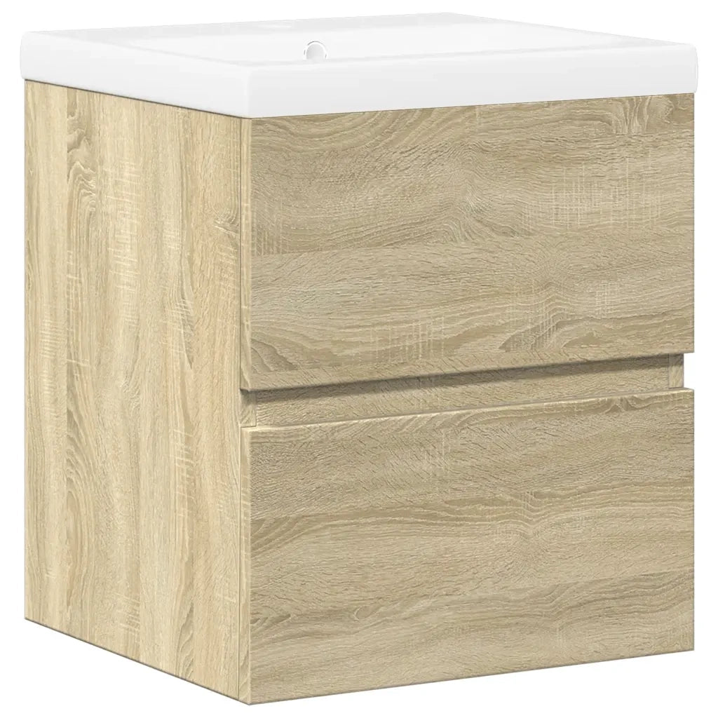 Set Mobili da Bagno | Armadio da bagno 2 pz Rovere Sonoma in Legno Multistrato