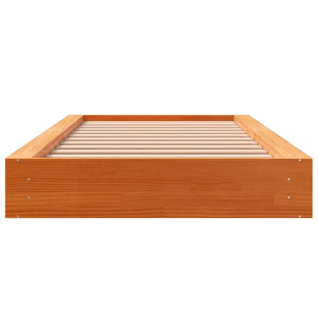 Letto senza Materasso Marrone Cera 90x200 cm Legno di Pino 844431