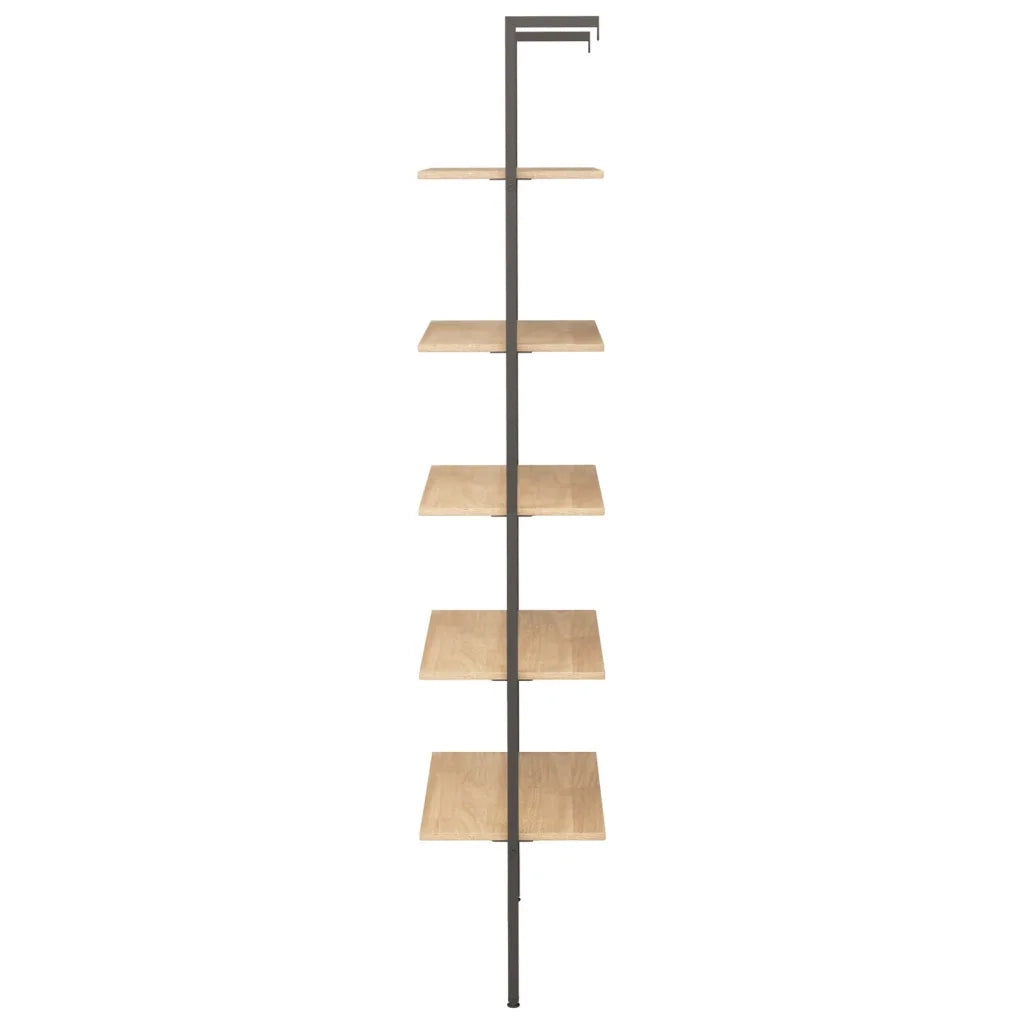 Scaffale Pendente 5 Ripiani Marrone Chiaro e Nero 64x35x185 cm 336385