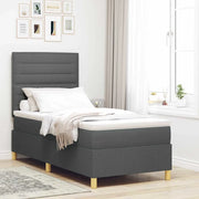 Letto a molle con materasso Grigio scuro 100 x 200 cm Tessuto 3339519