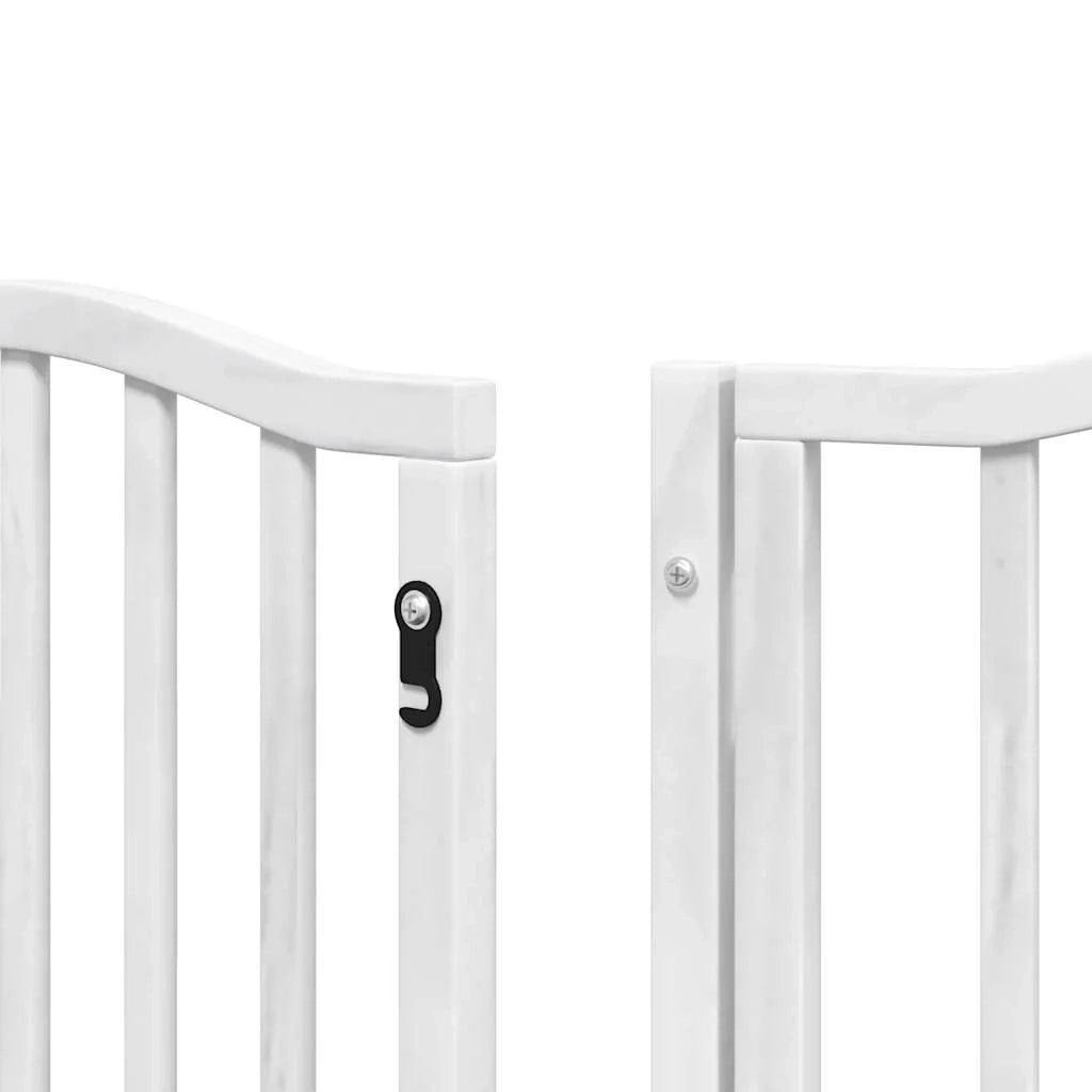 Cancelletto di sicurezza per animali domestici porta pieghevole 15 pannelli legno di pioppo bianco 02_0023209
