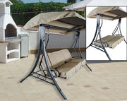 Dondolo tre posti reclinabile a letto 190x170x110cm ecrù Sicorage Azen