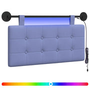 Testiera | Testata sospesa Con luce LED Blu jeans Tessuto