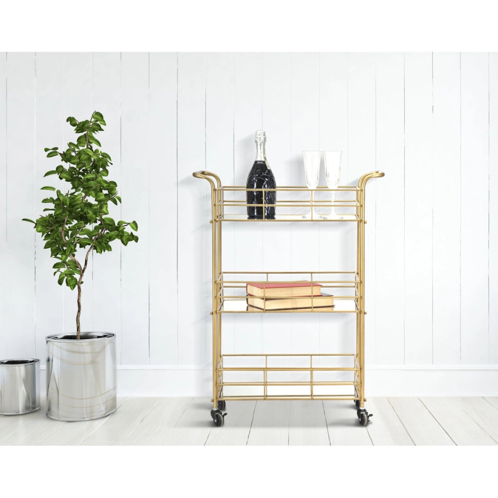 Carrello VKH4, Oro, Metallo, 60x30,5x80 cm