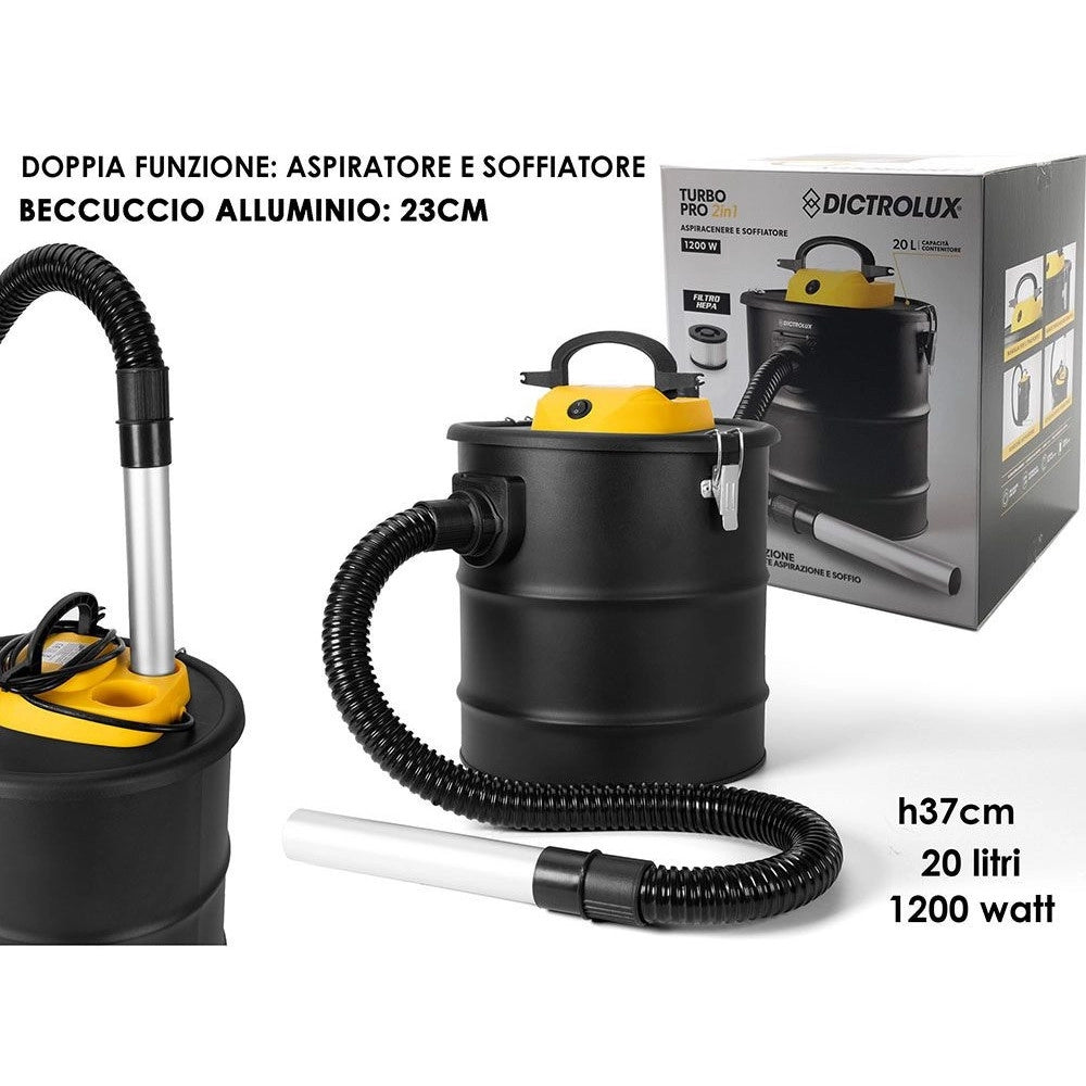 Trade Shop - Bidone Aspiratutto Cenere Professionale Aspirapolvere Liquidi Soffiatore 2in1 20lt 1200w -