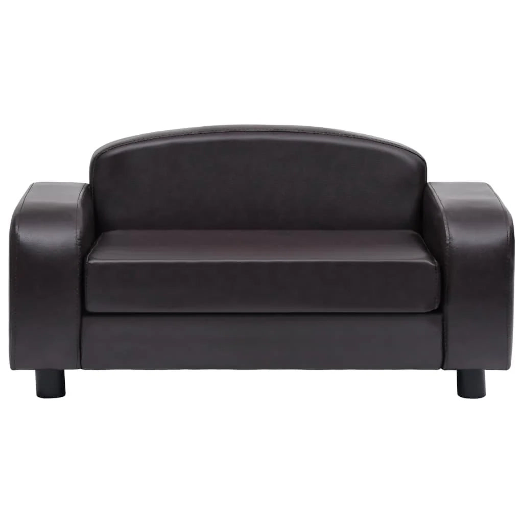 Divano per cani 80 cm marrone materiale sintetico 02_0000188