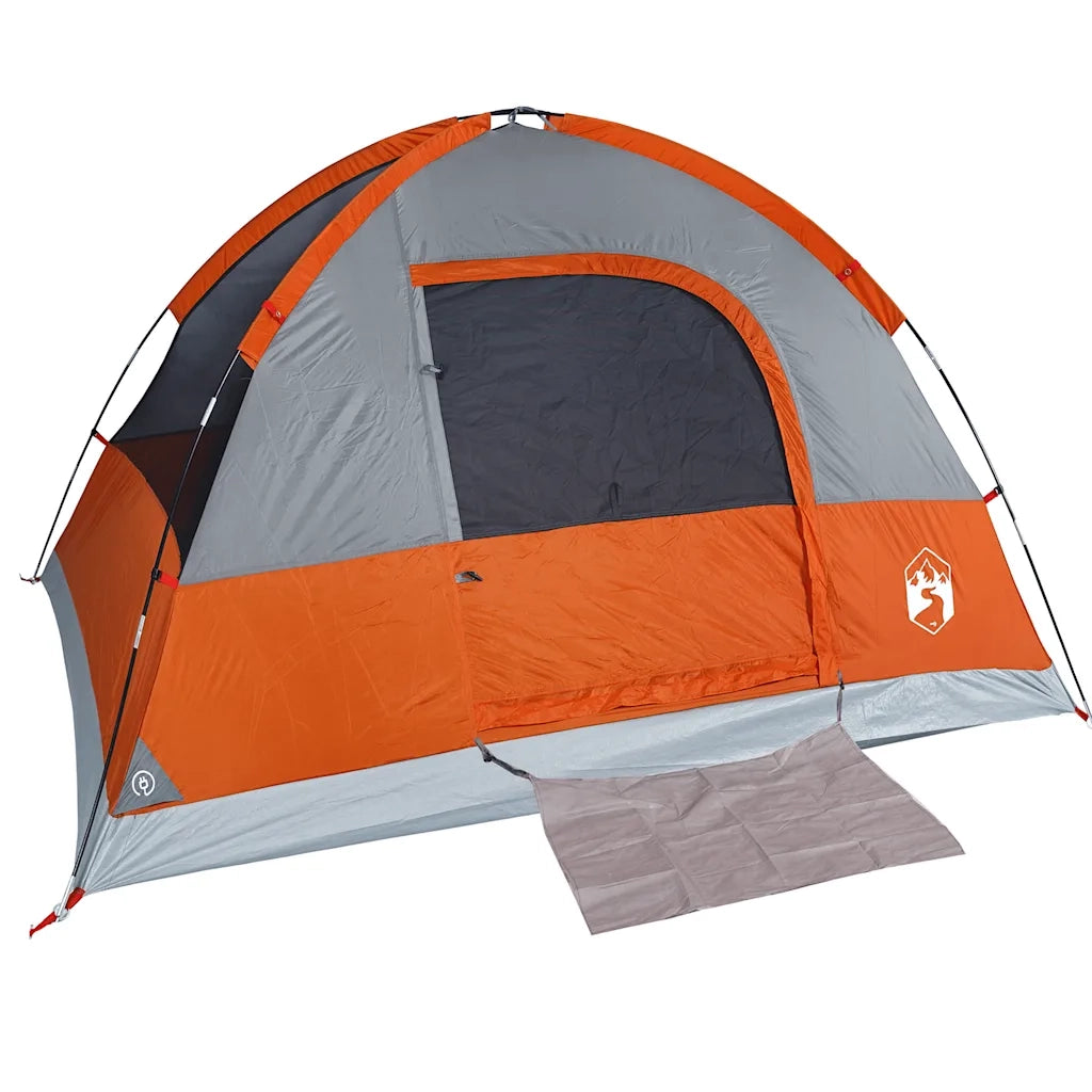Tenda da Campeggio a Cupola 3 Persone Grigio e Arancione Impermeabile 94697