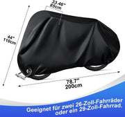 Garage per biciclette impermeabile - Copertura per 2-3 biciclette - Telaio 210D poliestere - Protezione UV - Borsa di stoccaggio inclusa - Dimensioni 208 x 112 x 100 cm