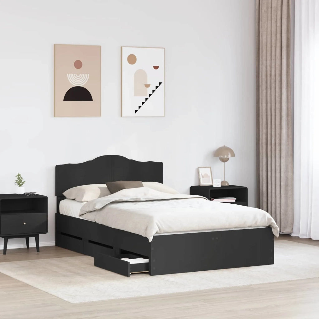Struttura del letto-Giroletto Nero 120 x 190 cm Legno Ingegnerizzato 825116