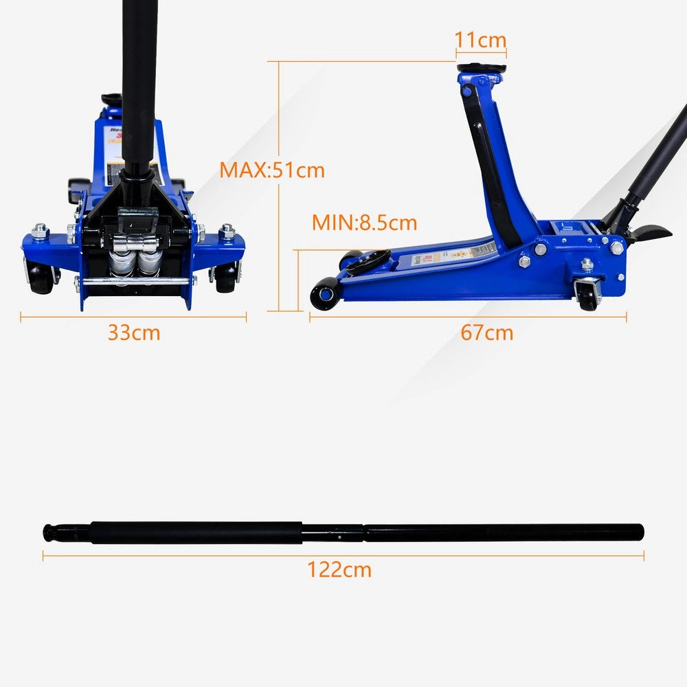 Carrello Industriale con Pompa Doppia ¨C MINIMAL ¨C 3 Tonnellate, Blu