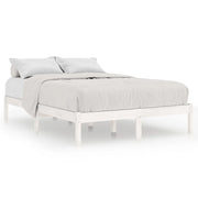 Letto matrimoniale | Letto per adulti | Giroletto Bianco in Legno Massello 135x190 cm Double