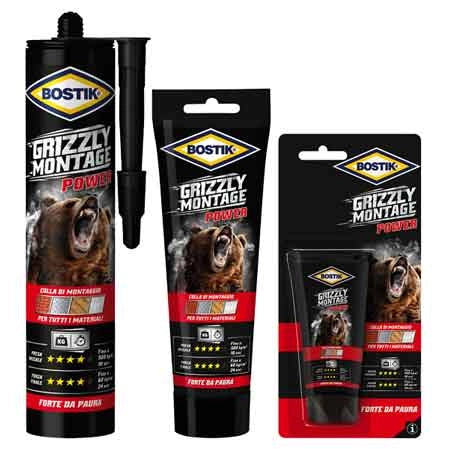 COLLA DI MONTAGGIO 'GRIZZLY MONTAGE' BOSTIK 250 gr - Tubetto - BOSTIK