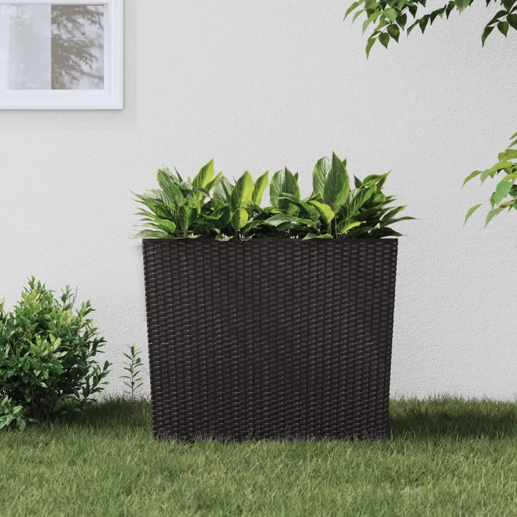 Fioriera | Cassetta per fiori | Vaso con Interno Rimovibile Marrone 12 / 44 L PP Rattan