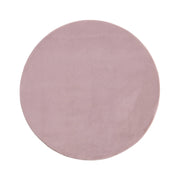 Tappeto Rotondo Viola Chiaro in Finta Pelliccia 160 x 160 cm a Pelo Lungo per Soggiorno con Retro in Poliestere Stile Moderno