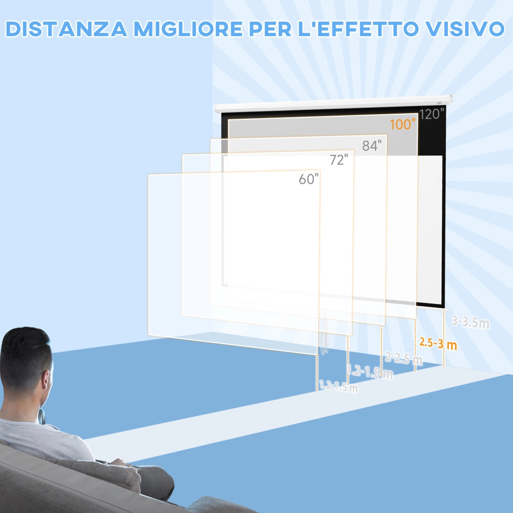 Supporto Proiettore Parete Soffitto 100 Pollici 16:9 ¨C Zephmum ¨C Bianco