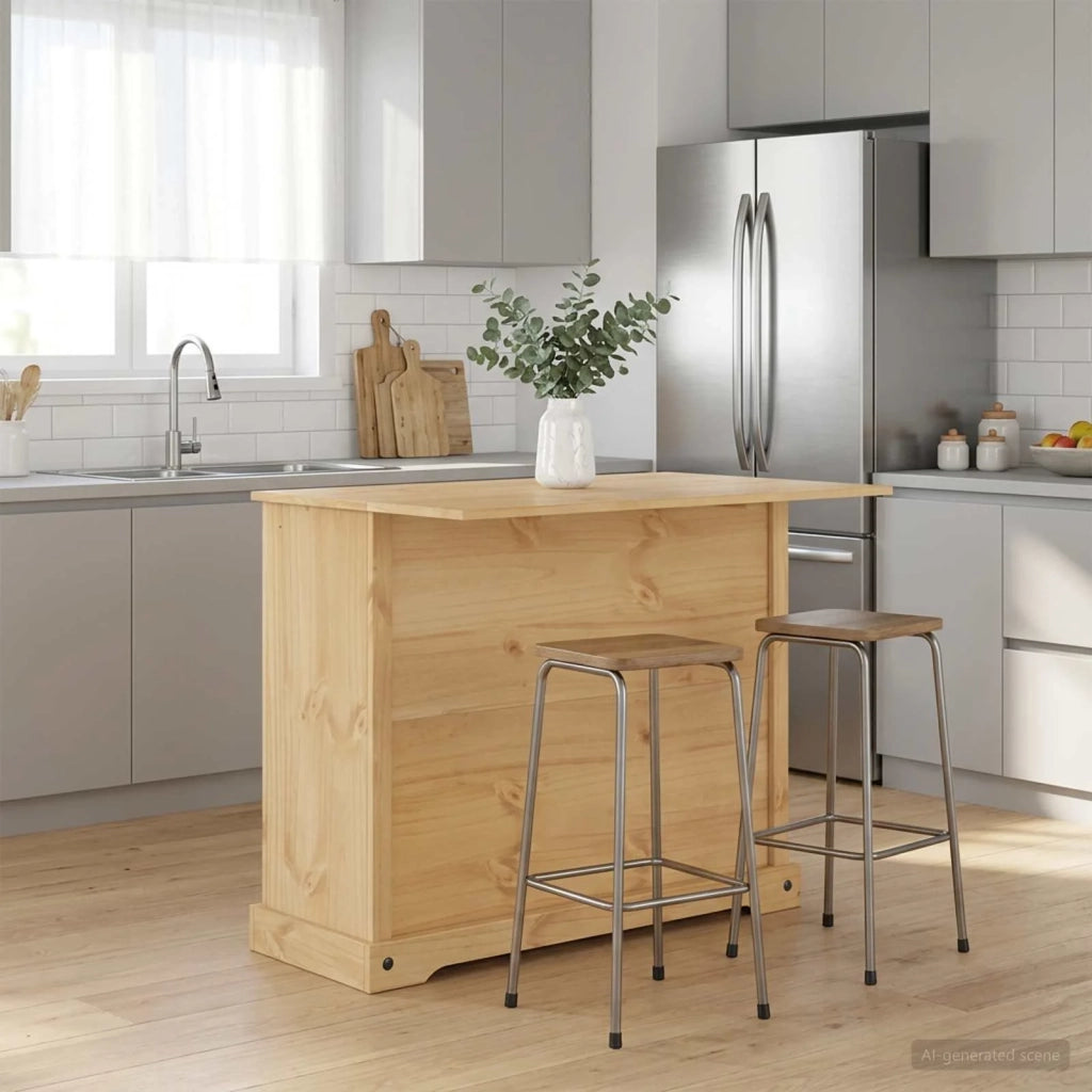 Set isola da cucina 2 pz Cera di Miele 112 x 70 x 91,5 cm 3425386
