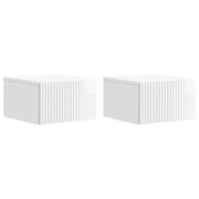 Mobiletto da notte a muro 2 pcs Bianco Lucido 33 x 34,5 x 20 cm