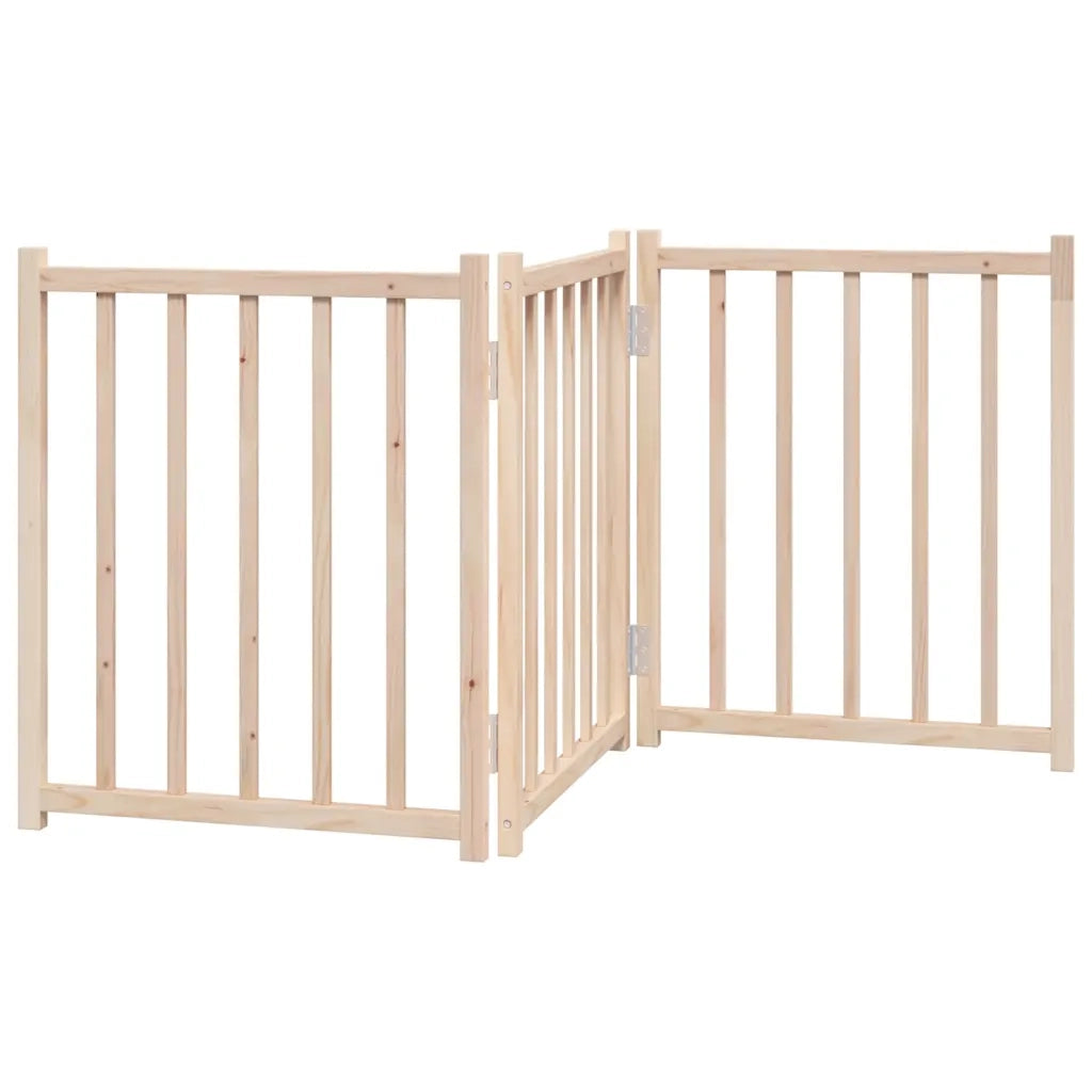 Cancello per Cani Pieghevole 3 Pannelli 150 cm Massello Abete CFW5416503