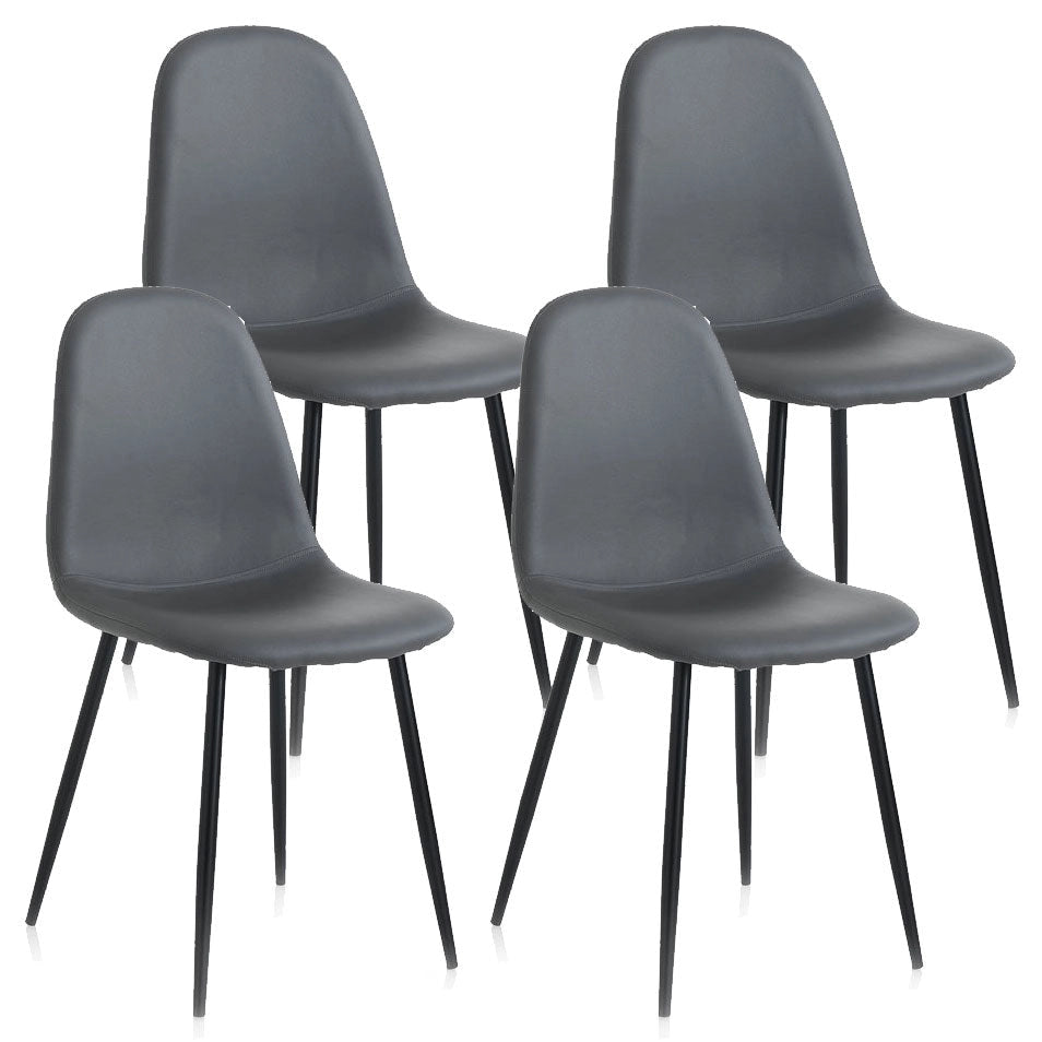 Set 4 Sedie 44x50x85 cm in Similpelle Grigio