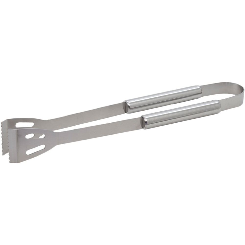 Set 3 Utensili Barbecue Forchettone Pinza Spatola Acciaio Inossidabile Cromato