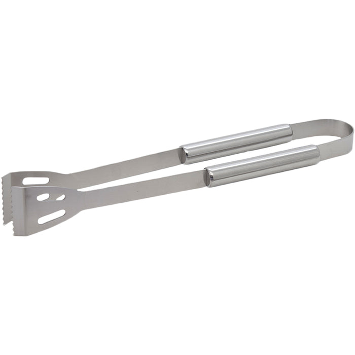 Set 3 Utensili Barbecue Forchettone Pinza Spatola Acciaio Inossidabile Cromato