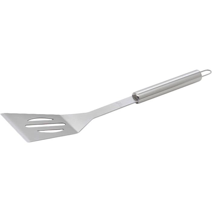 Set 3 Utensili Barbecue Forchettone Pinza Spatola Acciaio Inossidabile Cromato