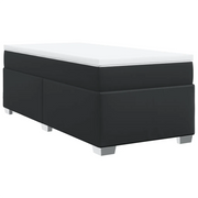 Letto singolo | Letto per adulti | Giroletto a Molle con Materasso Nero 90x200 cm in Similpelle