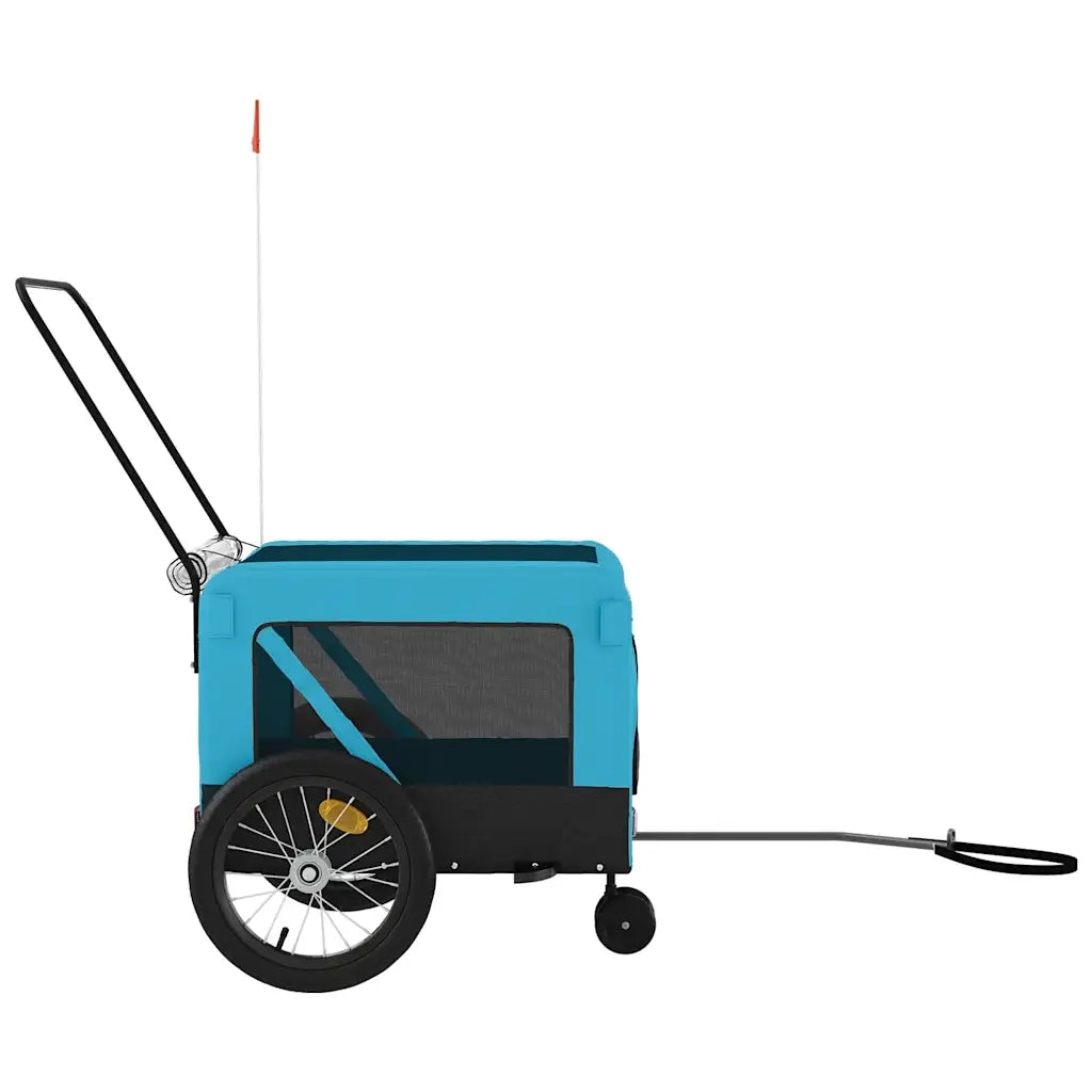 Rimorchio da Bici per Animali Blu e Nero Oxford e Ferro CFW3635562
