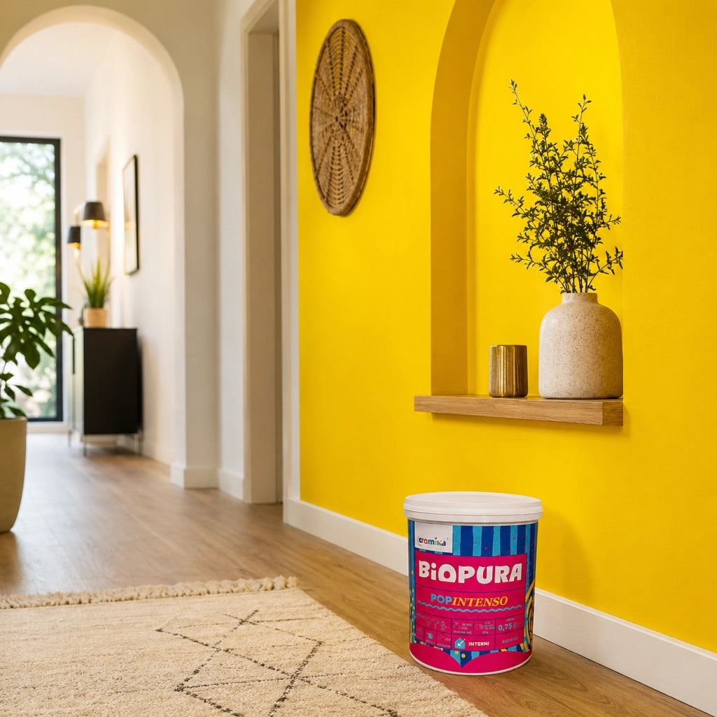Popintenso palestra e decori interni pittura murale lavabile e coprente cromika *** formato 0,750 lt, colore- limone ...