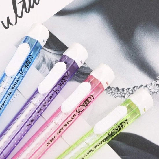 Set di Gomme a Pennarelli con Penna a Grafite con Gomma Propulsiva in Plastica - Penna con Gomma Trattabile e Penna con Larghezza di Penna Regolabile