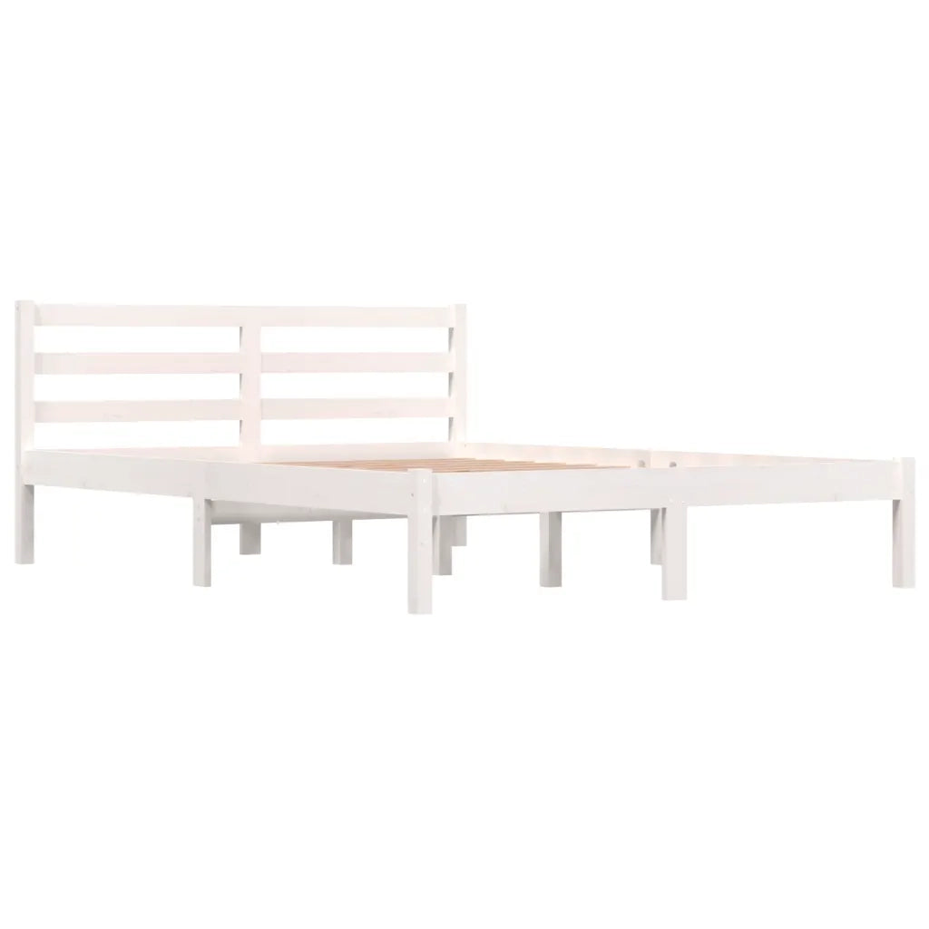 Giroletto-Struttura Letto in Legno Massello 135x190 cm Bianco Small Double