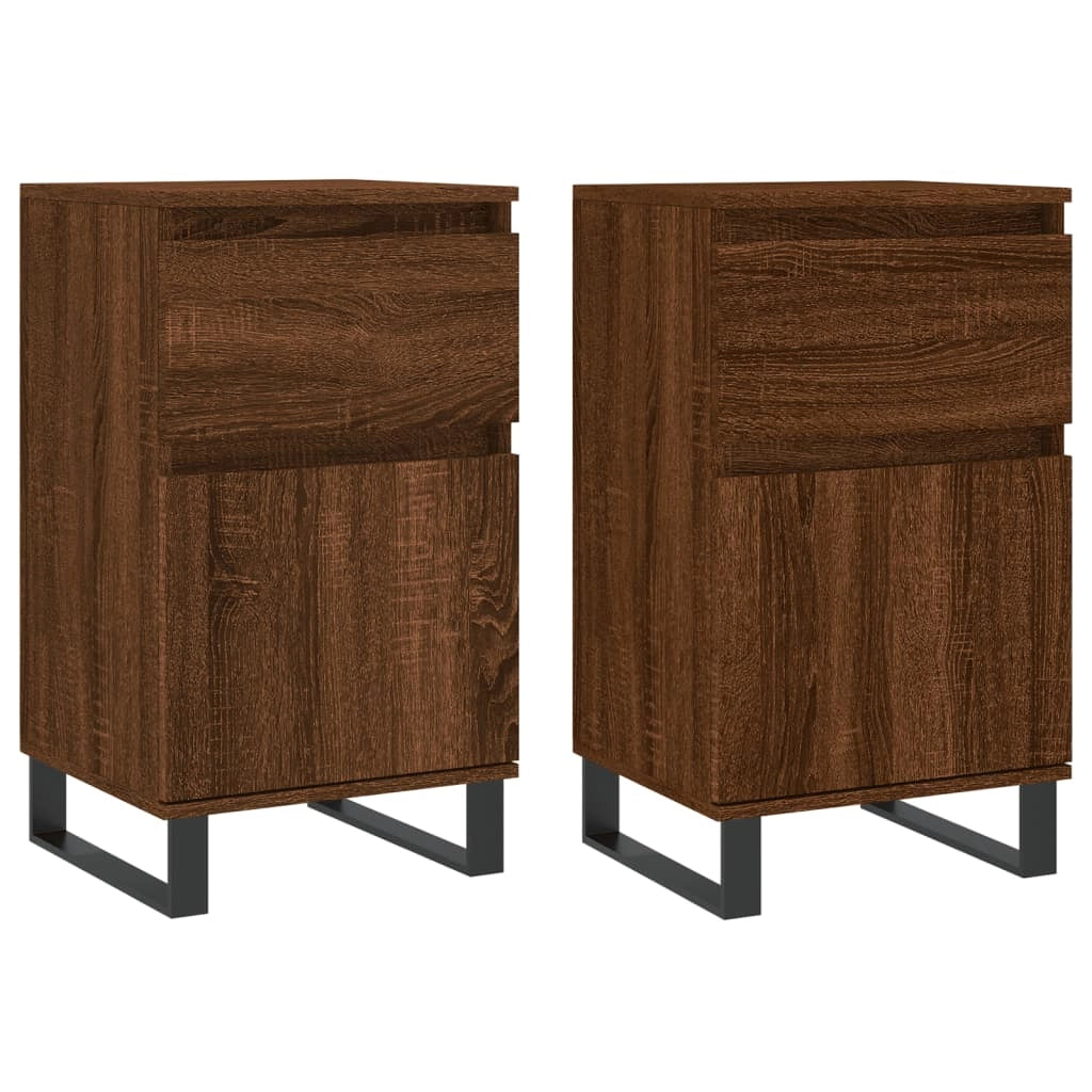 Buffet credenza cassettiera armadio mobile contenitore organizer per cucina soggiorno salotti set da 2 40 x 35 x 70 cm legno ingegnerizzato marrone 02_0036768