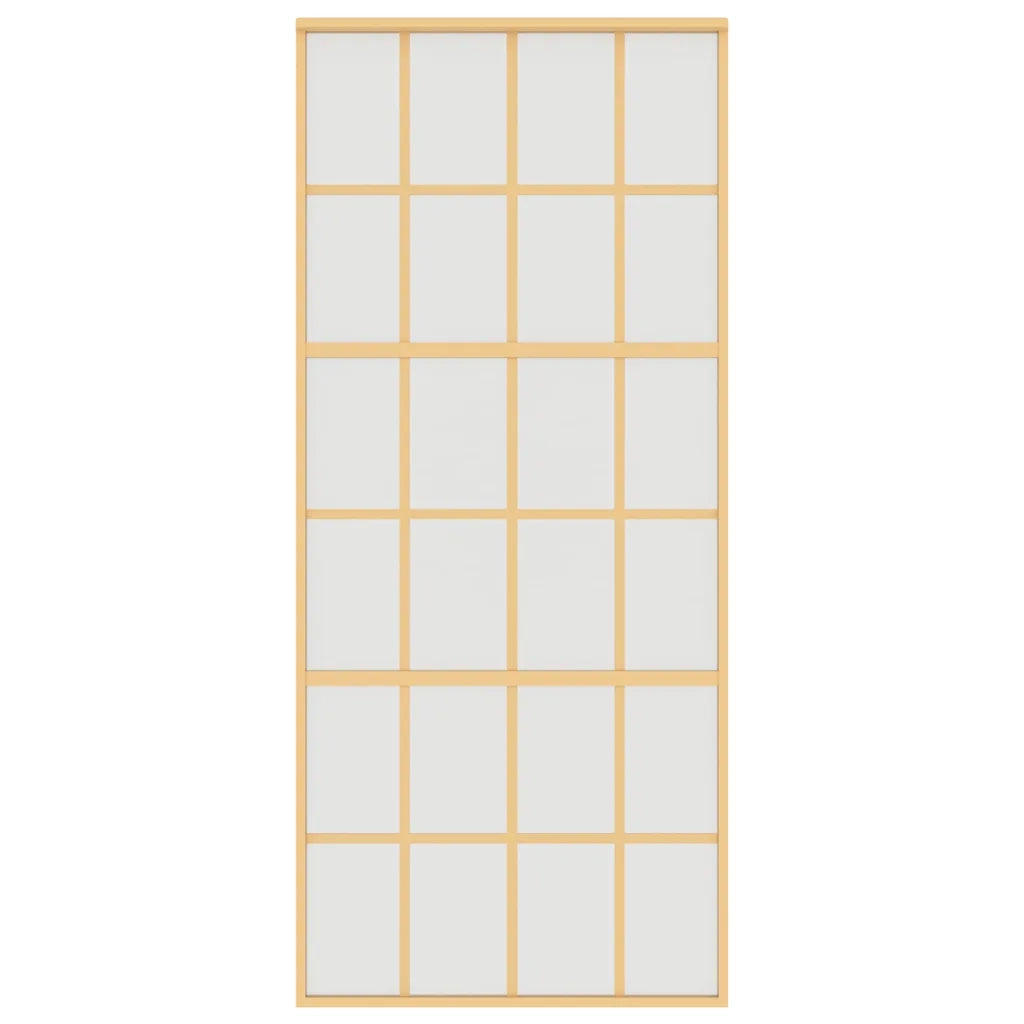 Porta Scorrevole Dorata 90x205 Vetro Smerigliato ESG Alluminio 155176