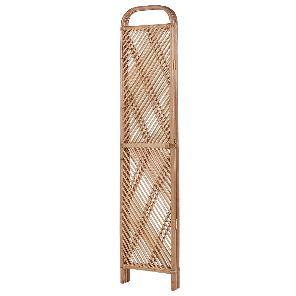 Divisorio per la stanza Luce naturale Telaio in rattan 3 pannelli Pieghevole Decorativo Schermo di vimini Divisorio