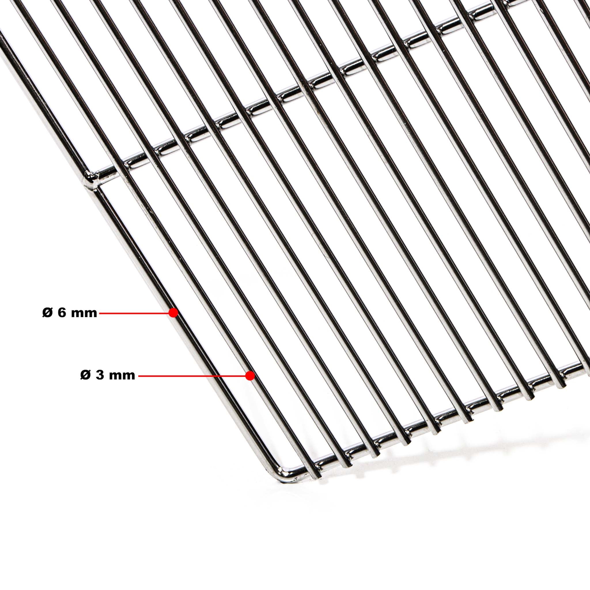 Griglia rettangolare per BBQ 60x40 cm In acciaio inox con manici Per grill a gas, a sfera ecc