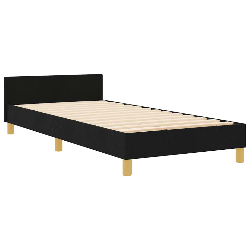 Struttura del letto con testiera-Giroletto Nero 100 x 200 cm Tessuto 421227
