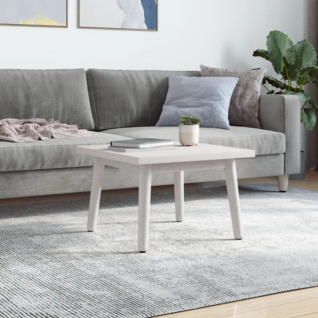 Piano Tavolo Bianco 50x50x2,5cm Legno Massello di Pino Quadrato