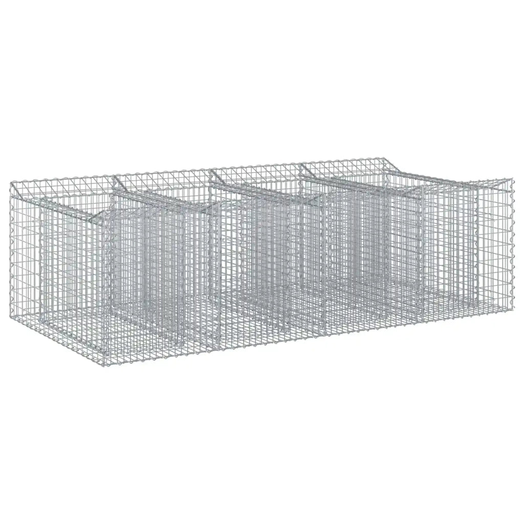 Letto rialzato in gabbione 2 pz Argento CFW4394588