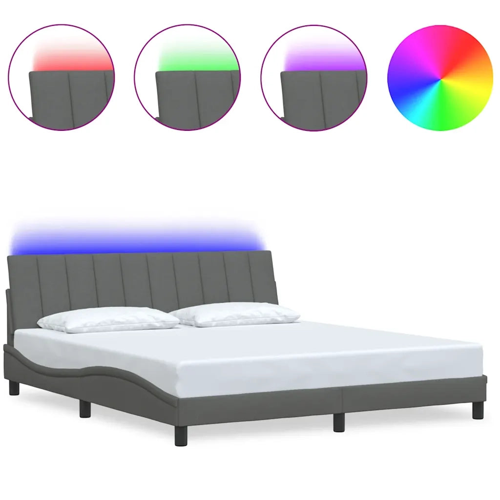 Giroletto senza Materasso Hanko Grigio Scuro 180x200 cm Tessuto