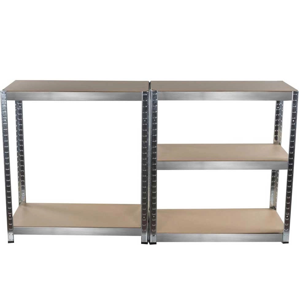 Scaffale 5 Ripiani Metallo e Legno 170x75cm Carichi Pesanti Scaffalatura Zincata