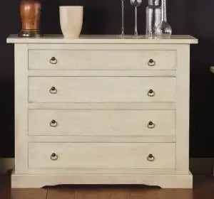Comò casettiera in legno mod toscano bianco anticato