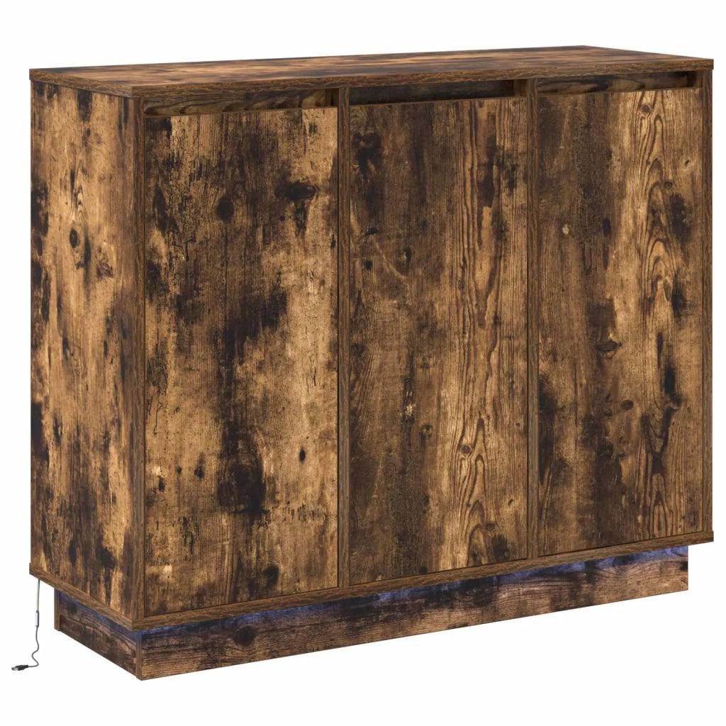 Madia LED Rovere fumé 90 x 32 x 75 cm Legno multistrato 869678