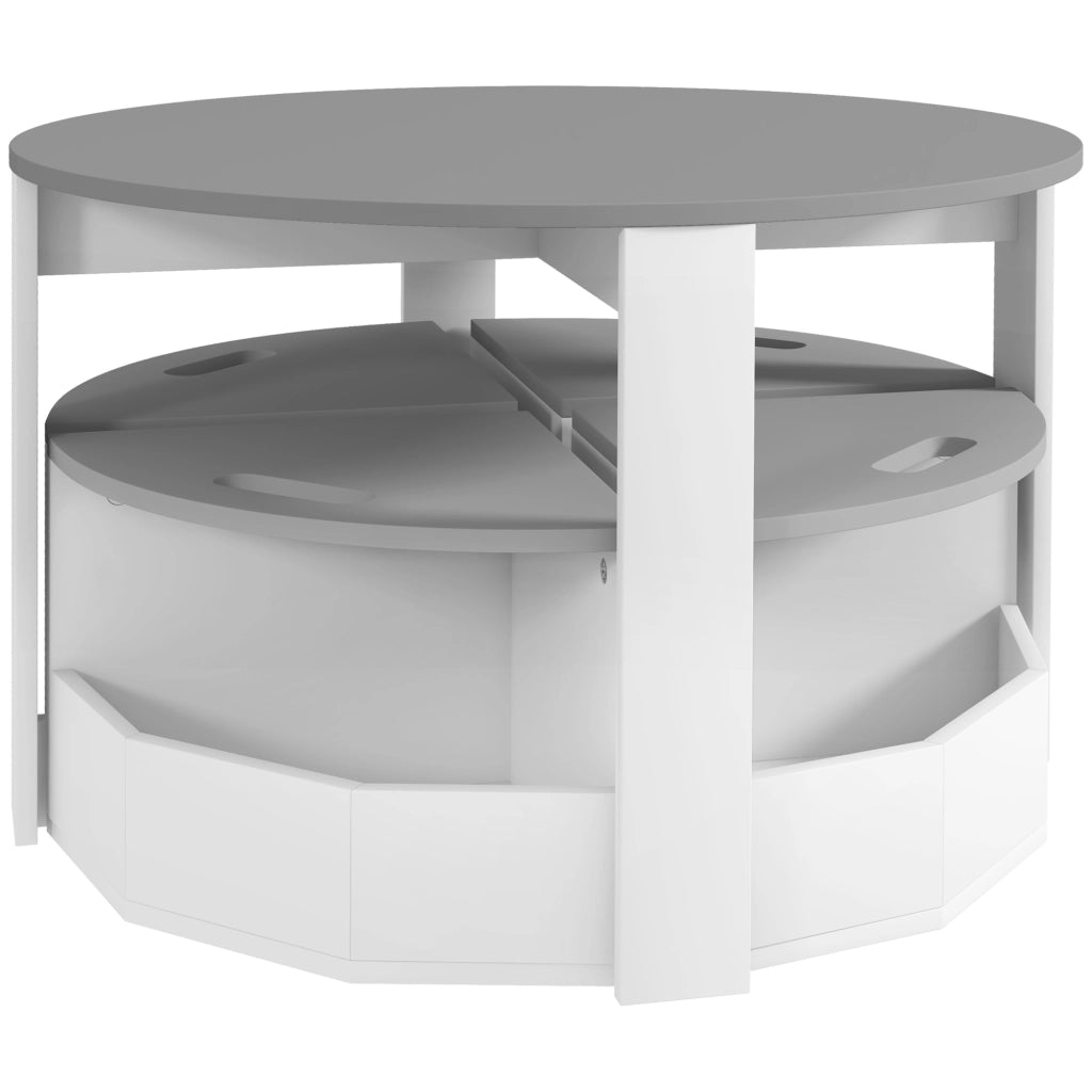 Tavolo Bambini con 4 Sgabelli Salvaspazio ¨C zephmum ¨C Legno, Grigio
