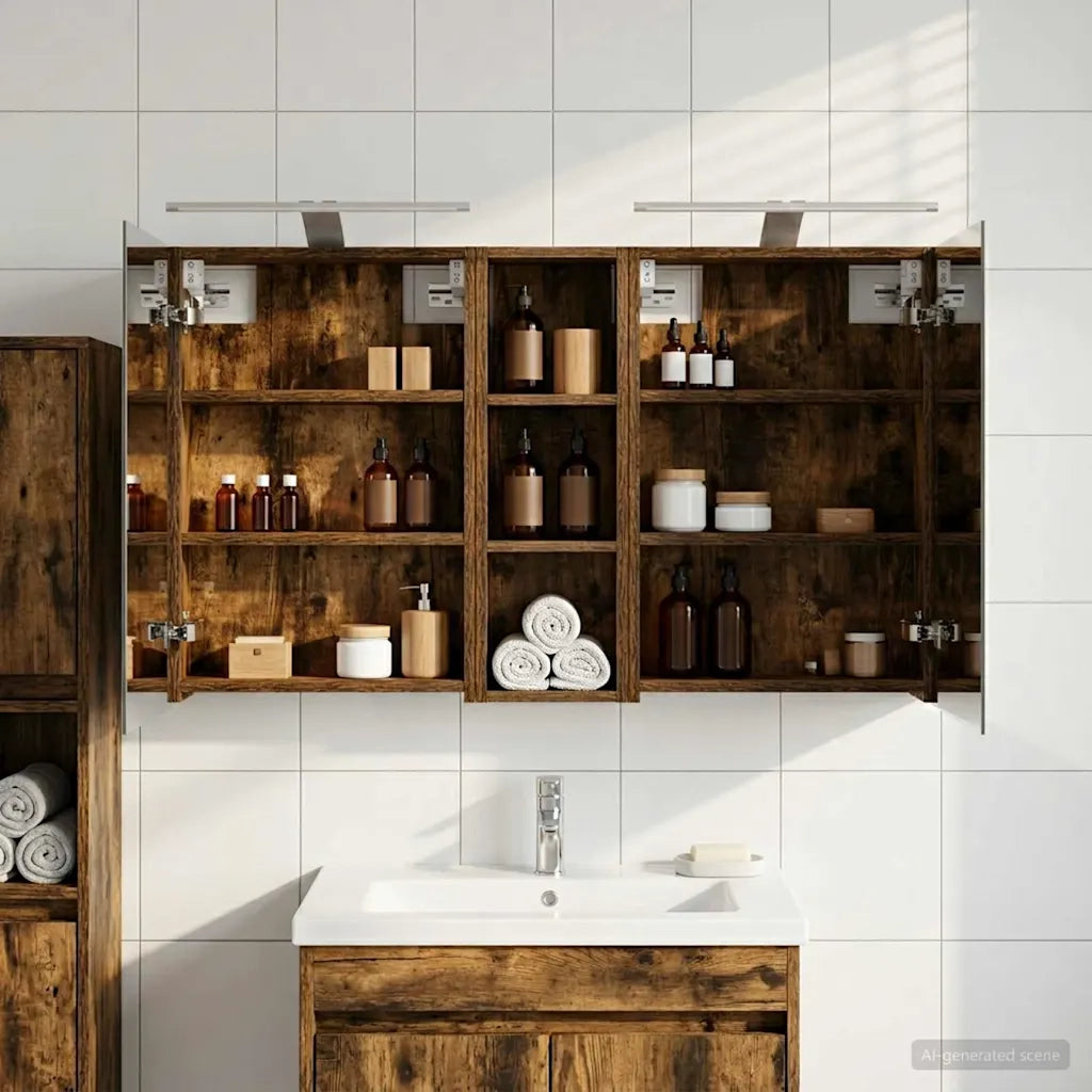 Set di Armadi da Bagno con porta 3 pcs 100 x 10,5 x 60,5 cm 3403708