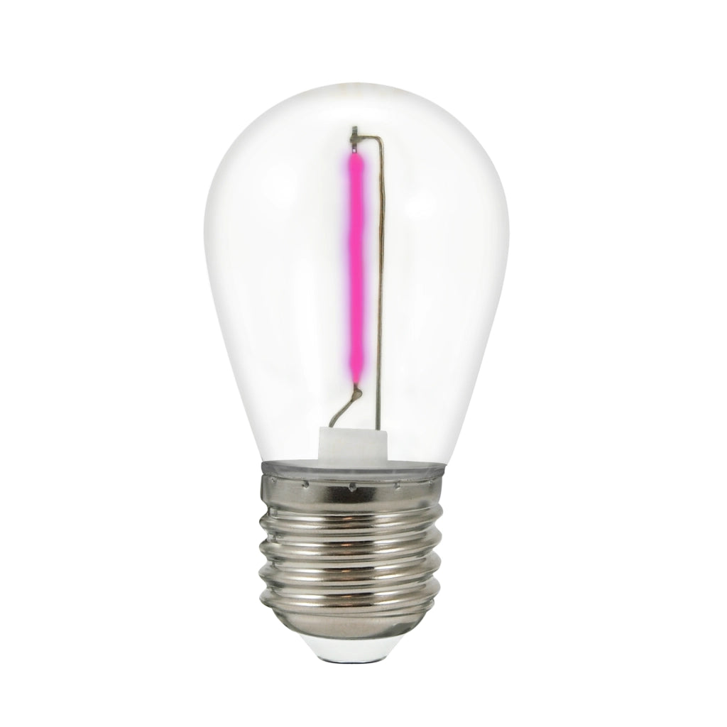 Polux 2x Lampadina LED COB Neon E27 36V rosa 2200K