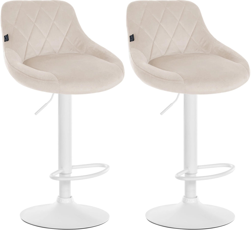 2er Set Barhocker Lazio Samt weiЯ